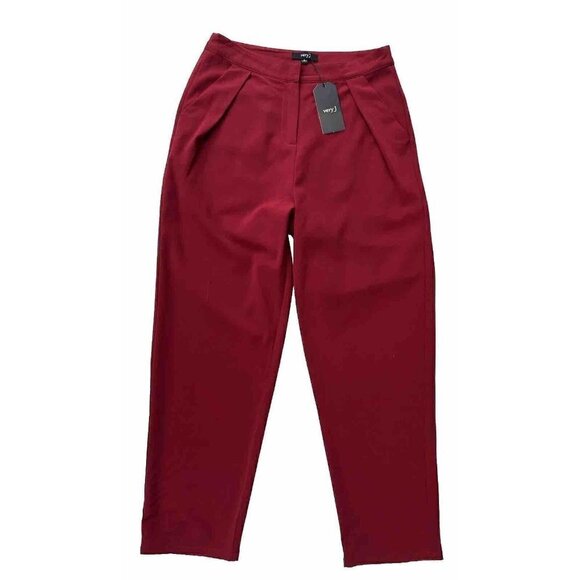 Very J By Nasty Gal Women's Burgundy Tapered Pleated Pants Size S - Picture 15 of 15